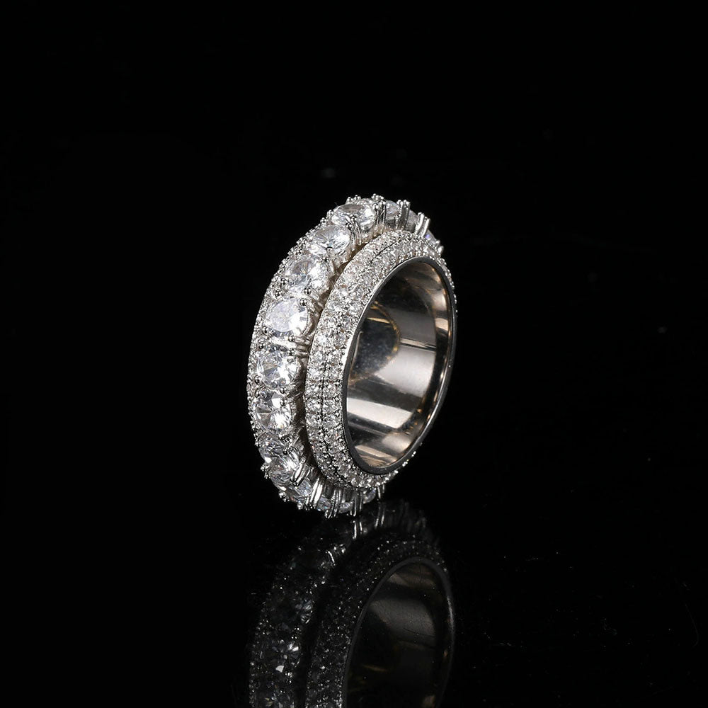 Men’s Full Iced Spinner Ring – Hip Hop Style