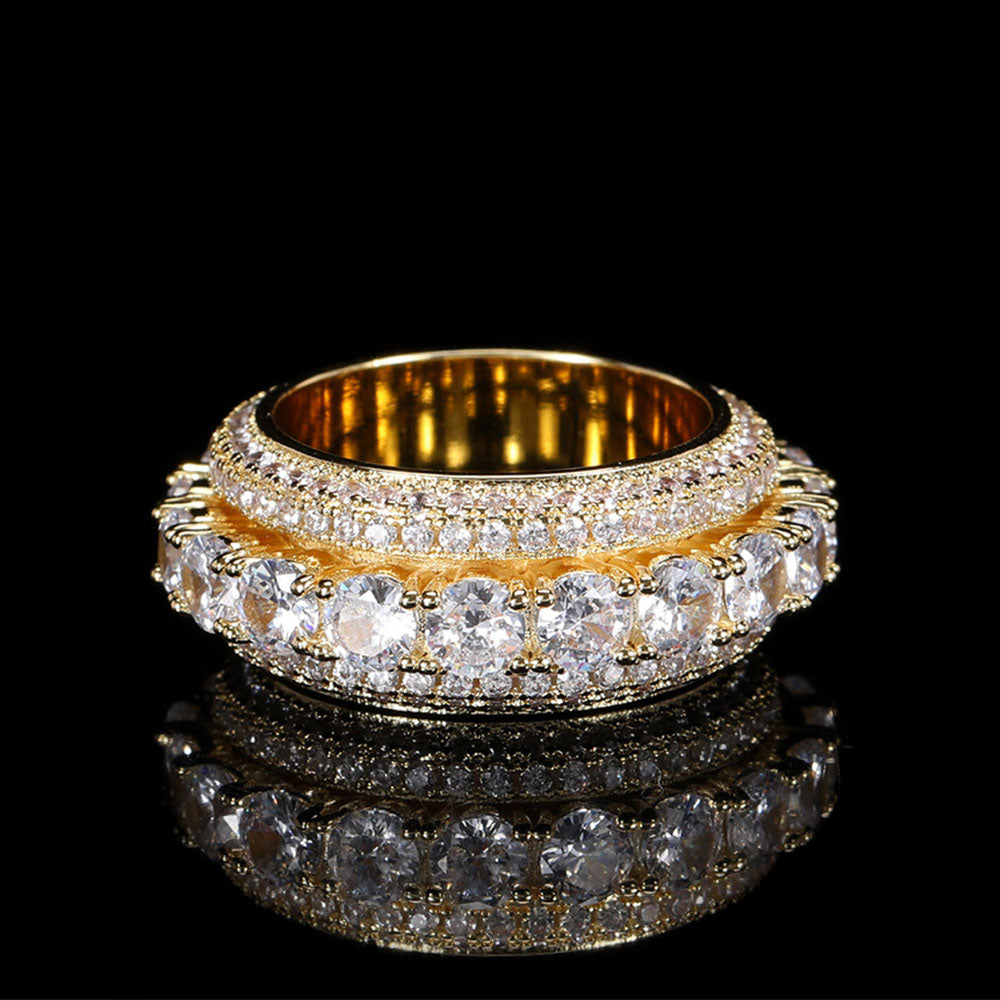 Men’s Full Iced Spinner Ring – Hip Hop Style