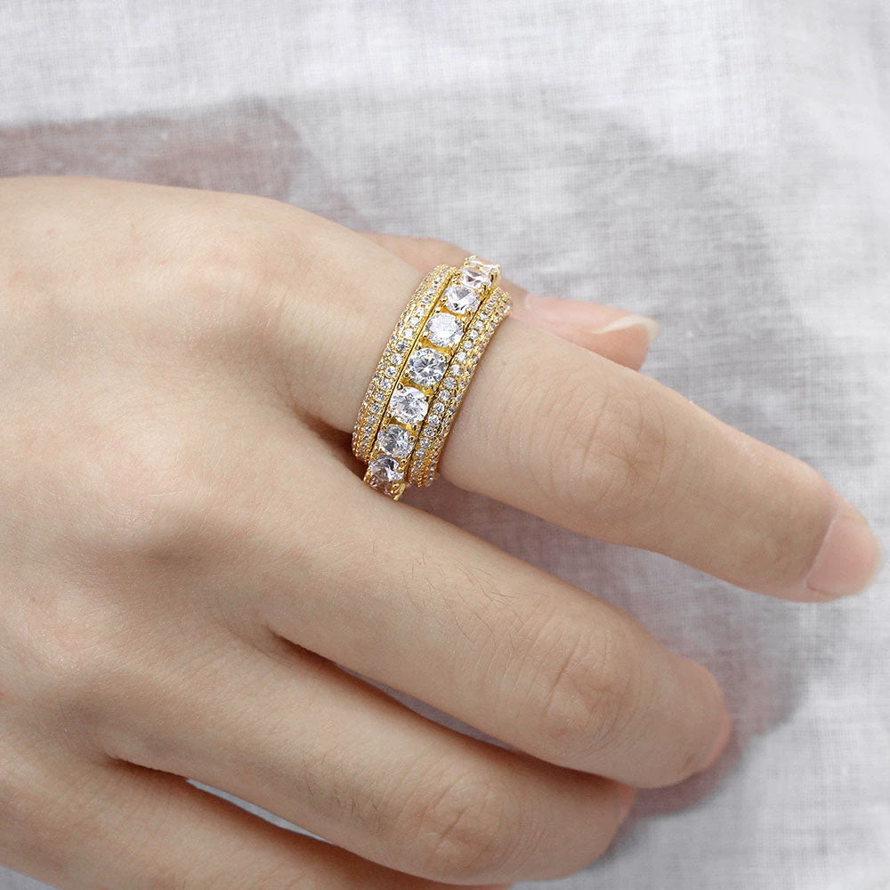 Men’s Full Iced Spinner Ring – Hip Hop Style