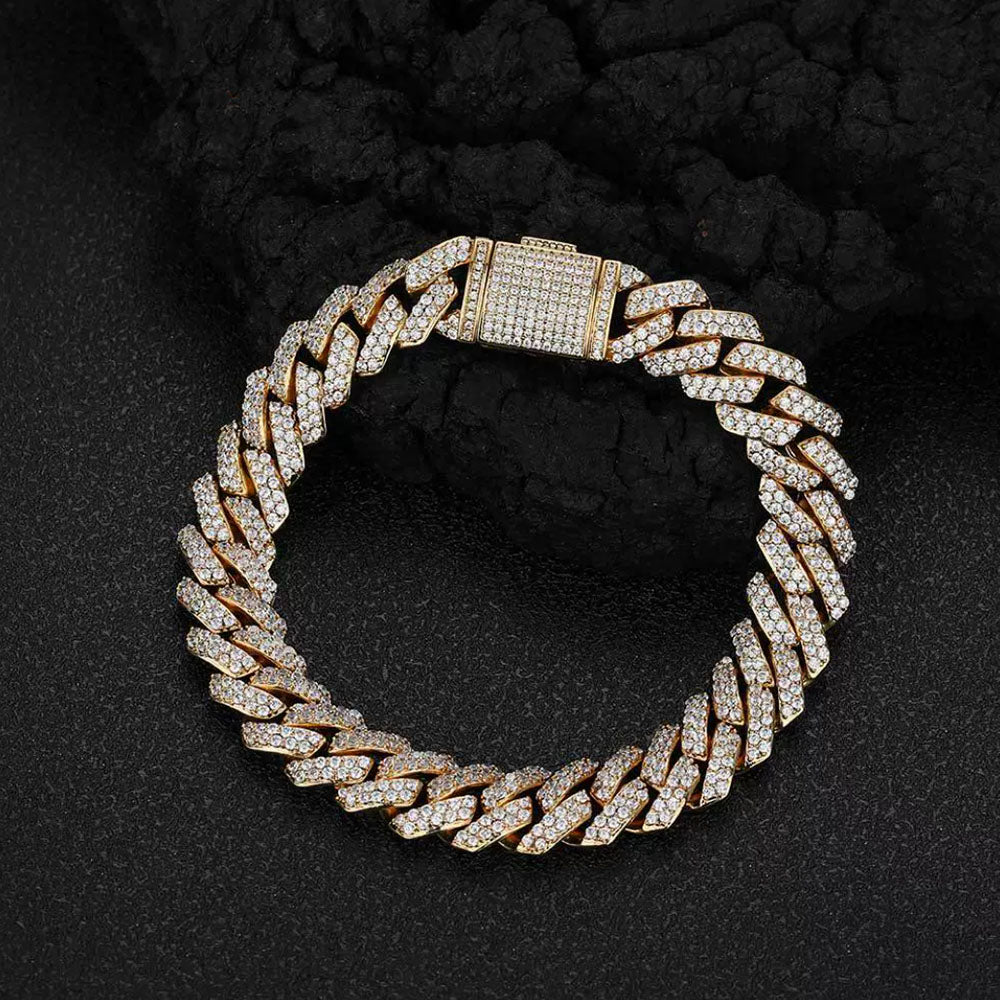 Men’s Iced Cuban Link Bracelet – CZ Hip Hop Style 10mm-12mm