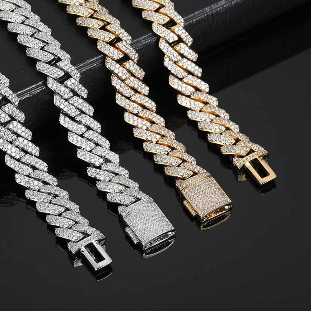 Men’s Iced Cuban Link Bracelet – CZ Hip Hop Style 10mm-12mm
