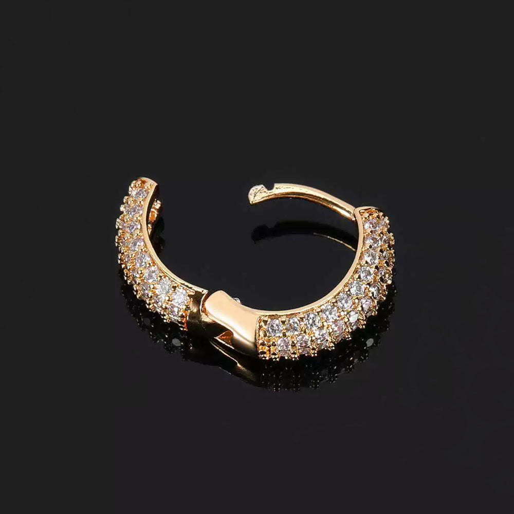 Men’s Iced Hoop Earrings – CZ Pavé Hip Hop Huggie Hoops