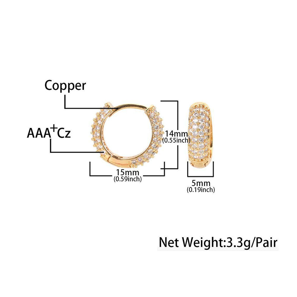 Men’s Iced Hoop Earrings – CZ Pavé Hip Hop Huggie Hoops