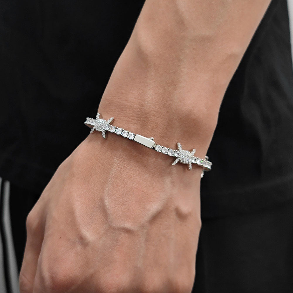 Men’s Iced Thorns Tennis Bracelet – CZ Pavé Hip Hop Chain