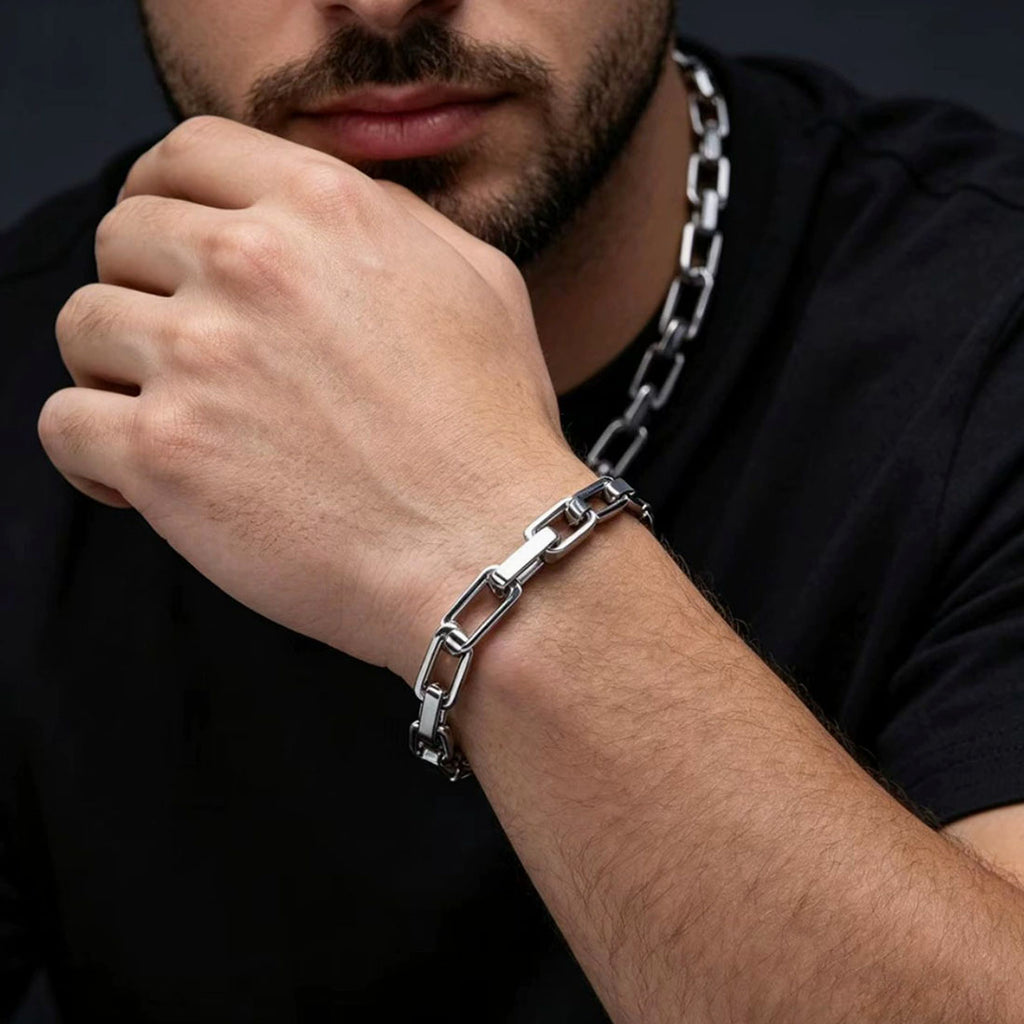 Men’s Rectangular Bar Link Chain