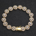 Men’s Round Cluster Tennis Bracelet – CZ Pavé Hip Hop Style