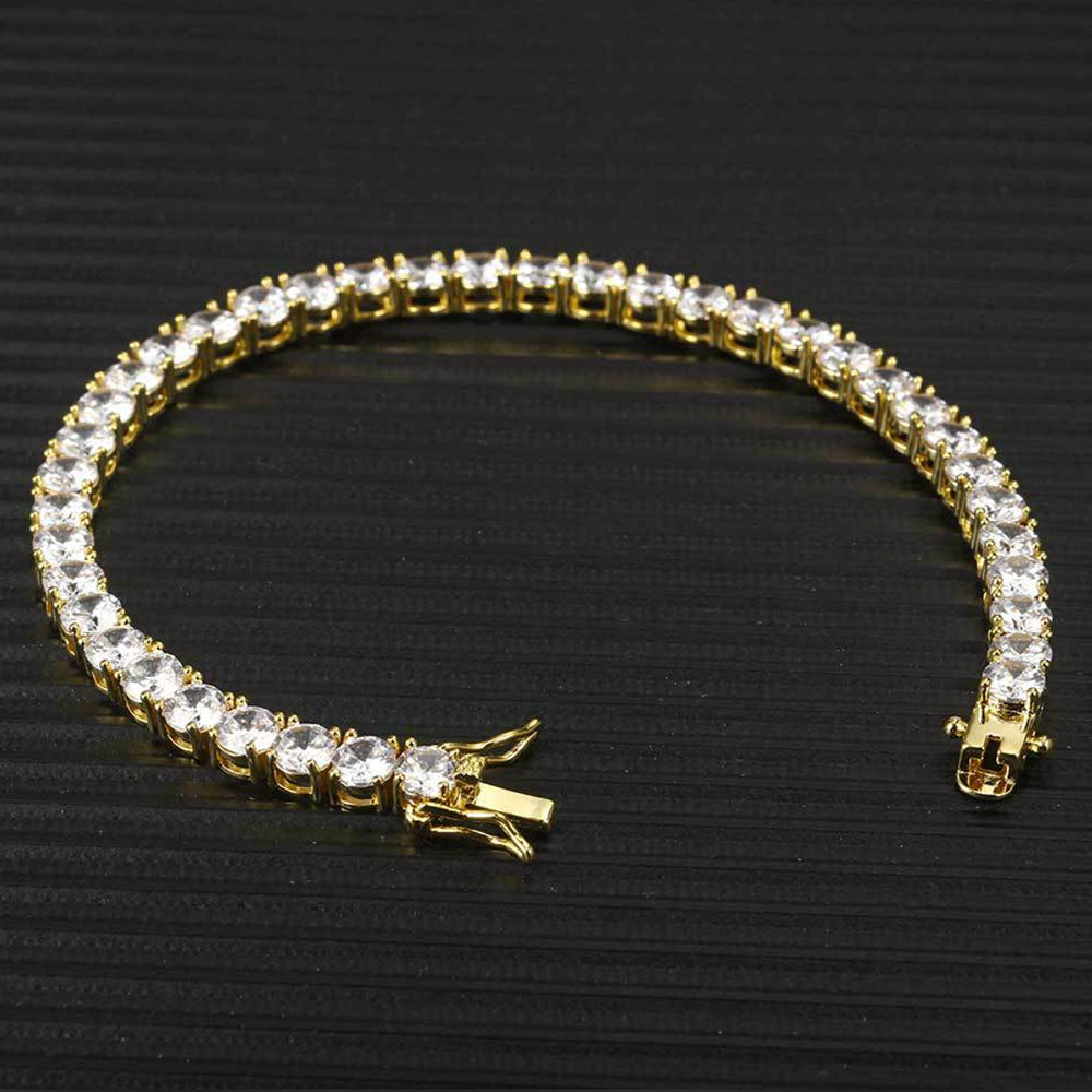 Men’s Round Cut Tennis Bracelet – Iced Out CZ Chain 6mm