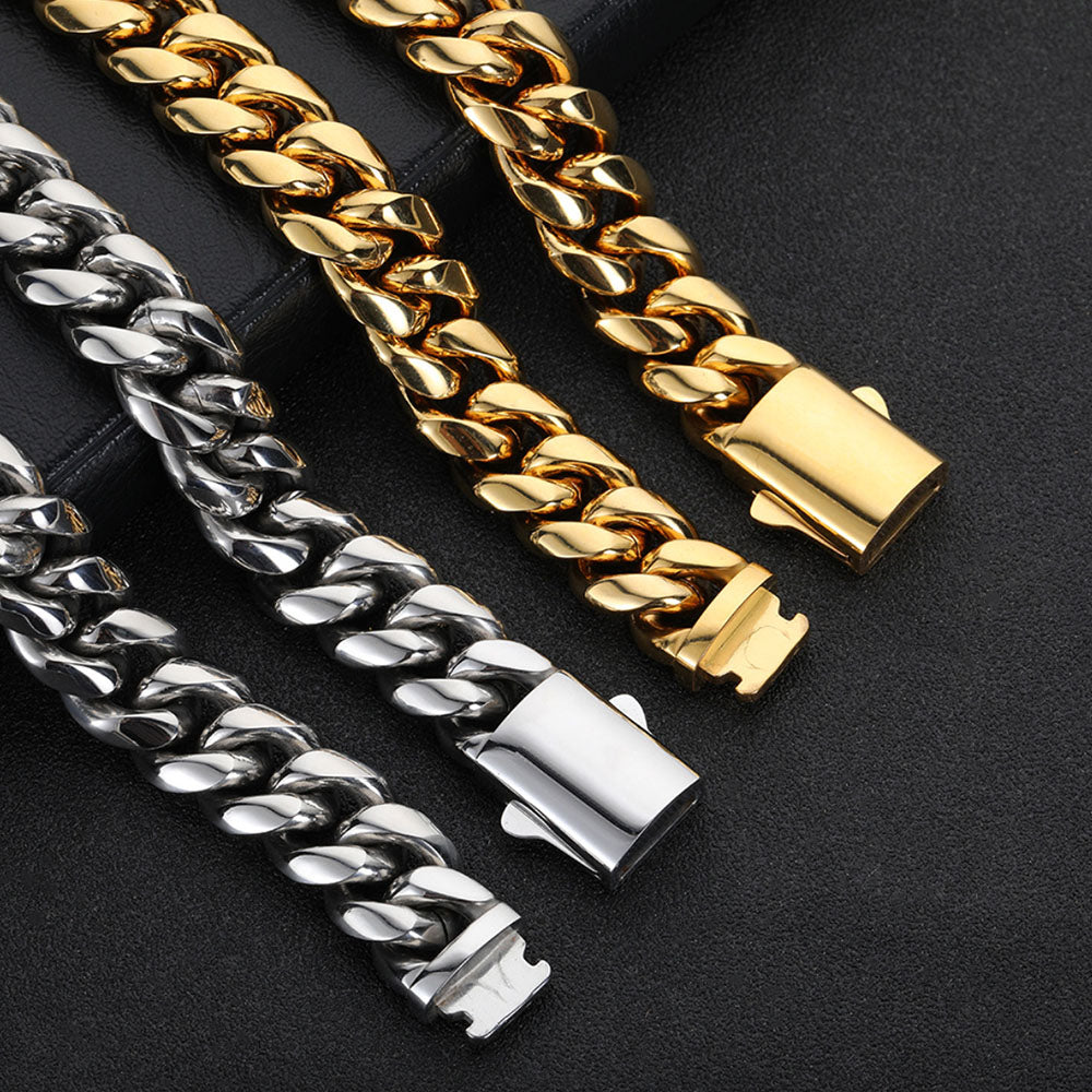 Men’s Stainless Steel Cuban Link Bracelet 6mm-14mm