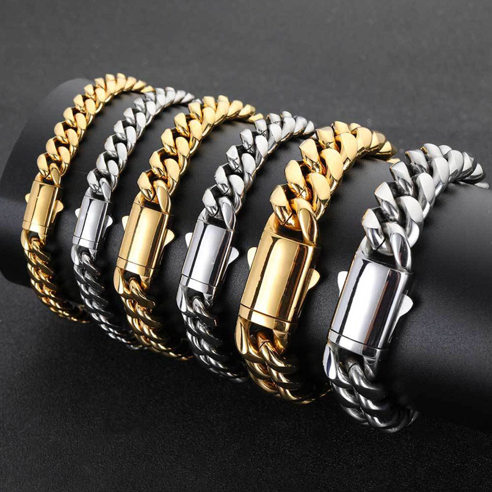 Men’s Stainless Steel Cuban Link Bracelet 6mm-14mm