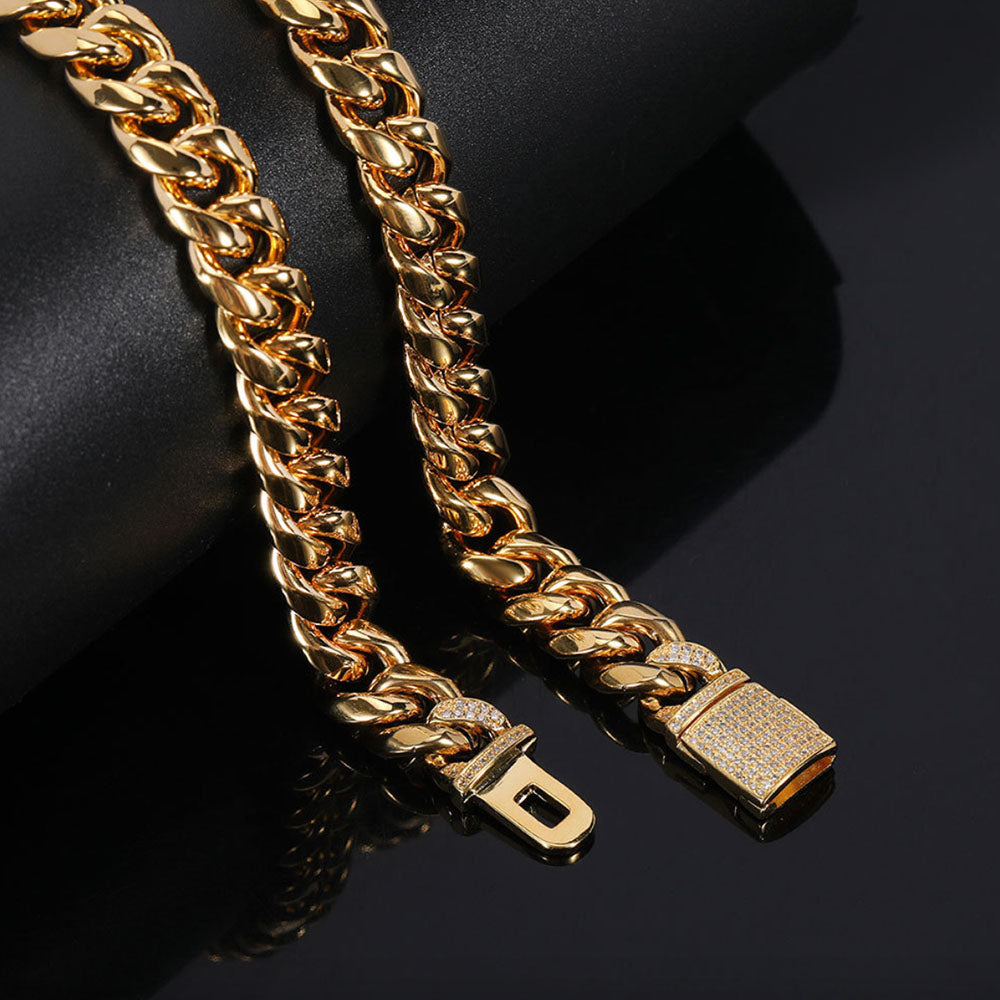 Men’s Stainless Steel Cuban Link Bracelet | Hip Hop CZ Pavé Clasp