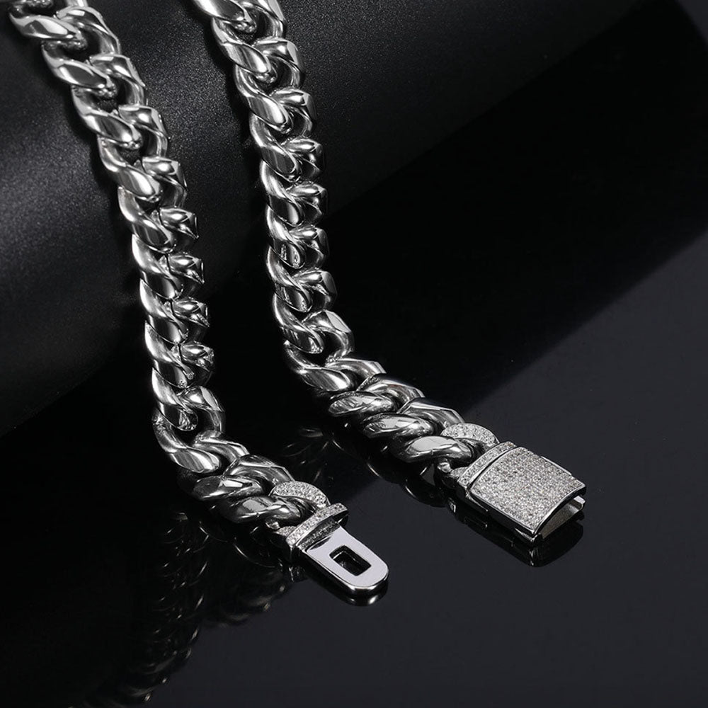 Men’s Stainless Steel Cuban Link Bracelet | Hip Hop CZ Pavé Clasp