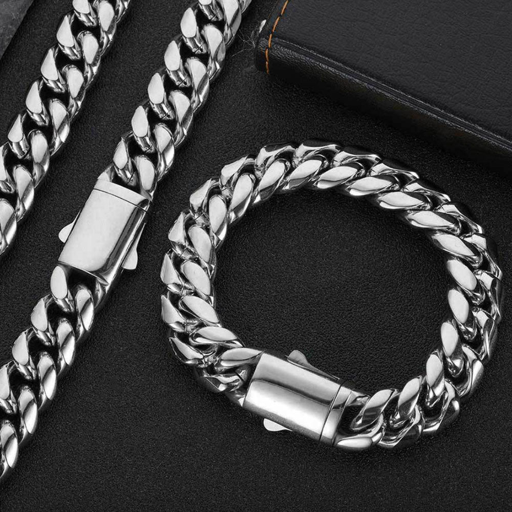 Men’s Stainless Steel Cuban Link Bracelet 6mm-14mm