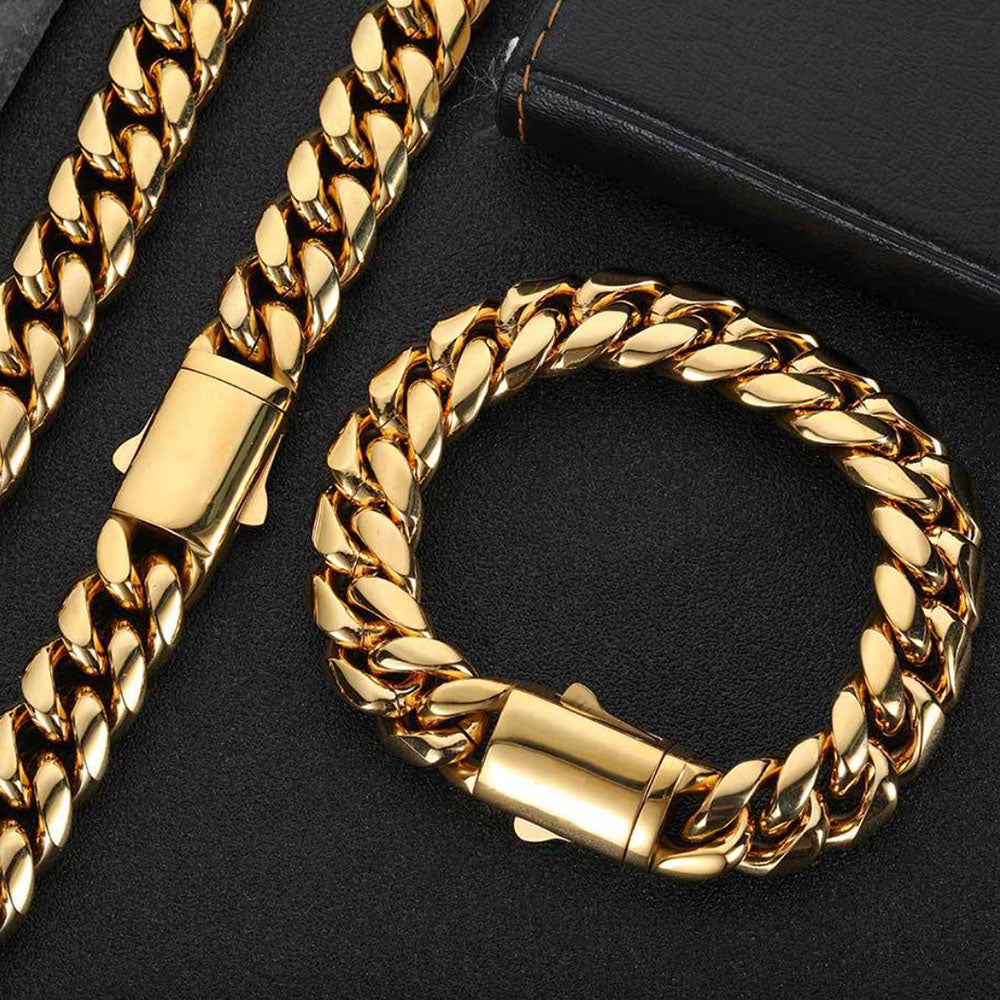 Men’s Stainless Steel Cuban Link Bracelet 6mm-14mm