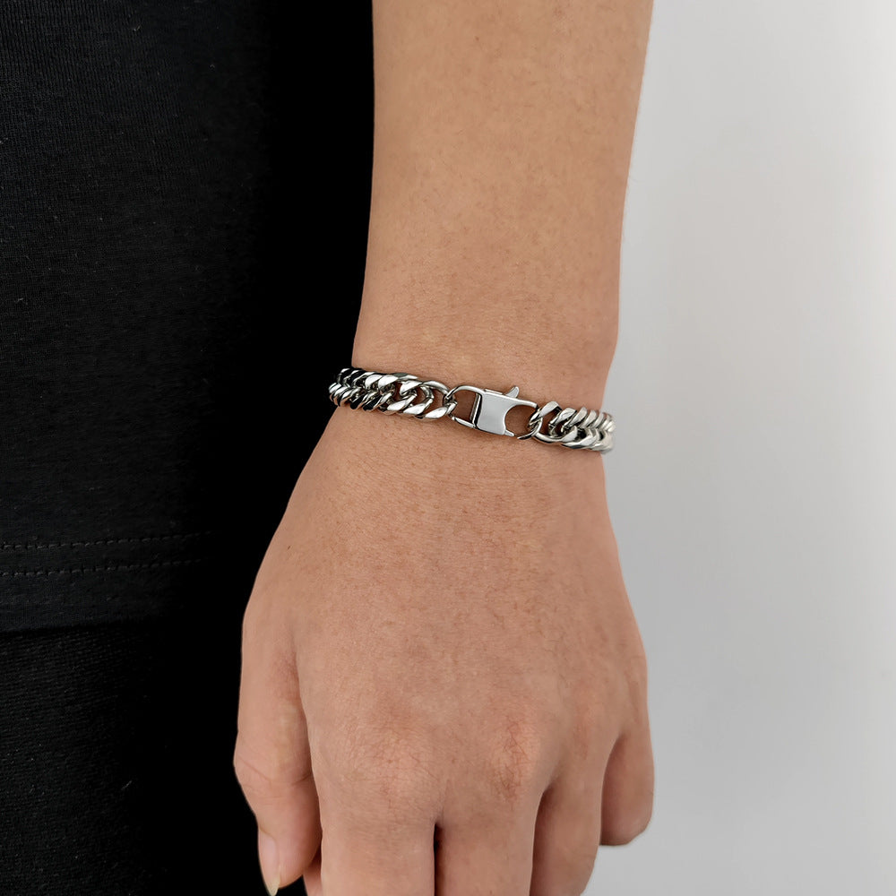 Men’s Stainless Steel Double Cuban Link Bracelet 7mm-9mm