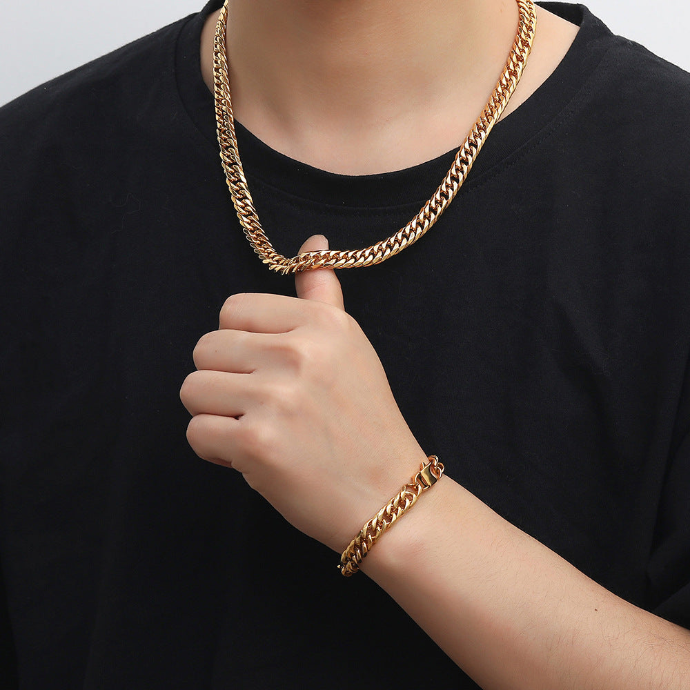 Men’s Stainless Steel Double Cuban Link Chain 7mm-9mm