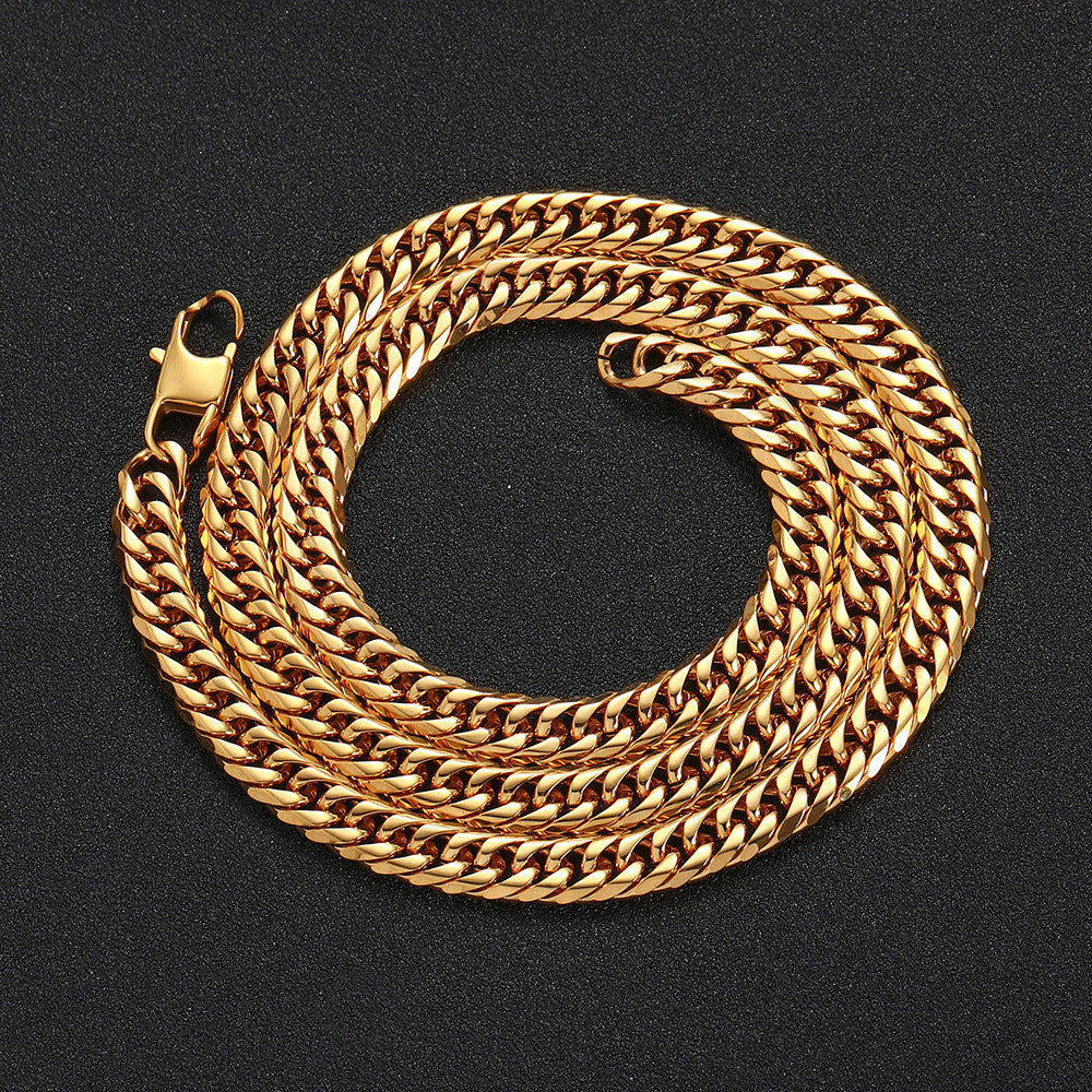 Men’s Stainless Steel Double Cuban Link Chain 7mm-9mm