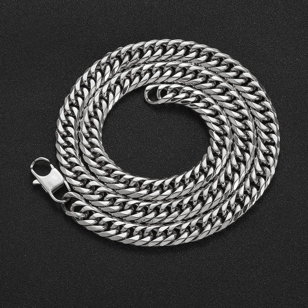 Men’s Stainless Steel Double Cuban Link Chain 7mm-9mm
