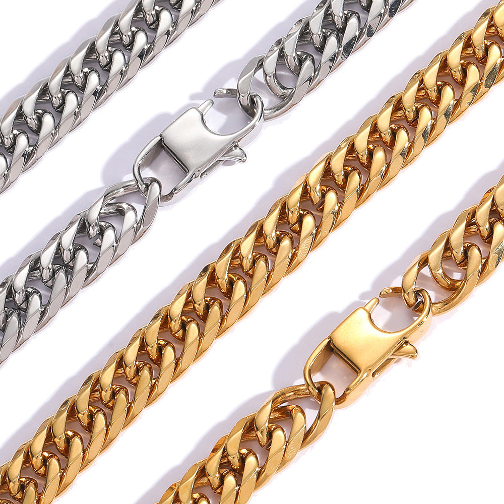 Men’s Stainless Steel Double Cuban Link Chain 7mm-9mm