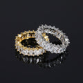 Rectangle Cut Cubic Zirconia Tennis Ring for Men – Full Iced Out