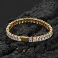Rectangle Zirconia Tennis Bracelet for Men – Full Iced Out Hip Hop Style
