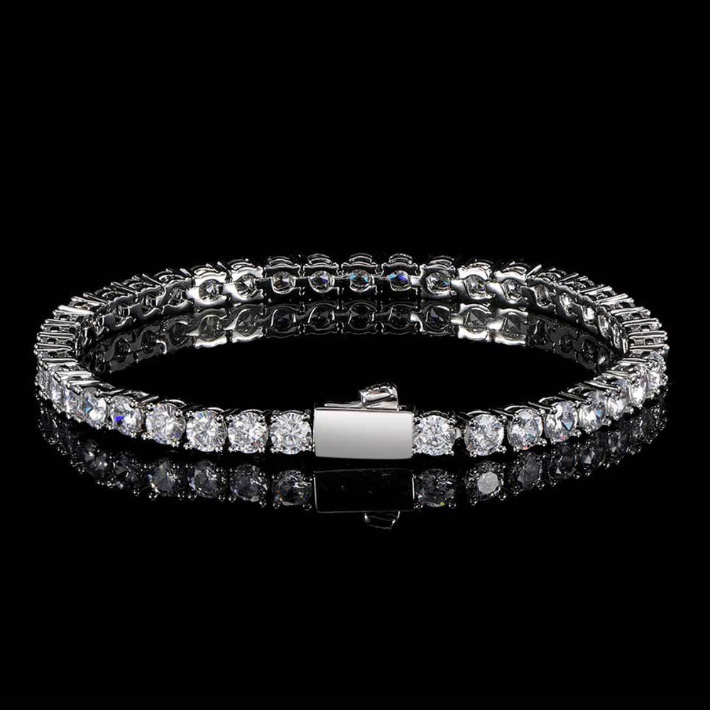 Round Cut Tennis Bracelet – Iced Out CZ Chain 3mm-5mm