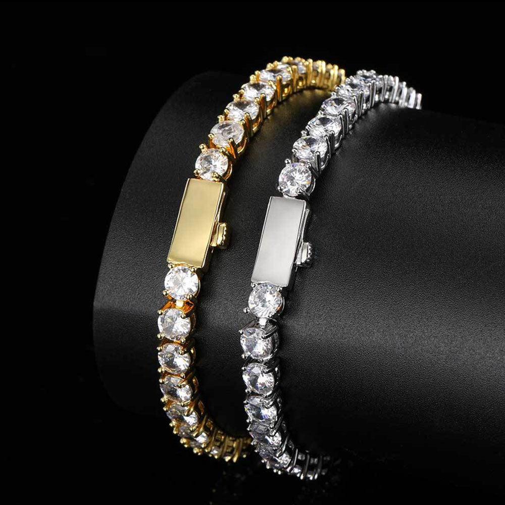 Round Cut Tennis Bracelet – Iced Out CZ Chain 3mm-5mm