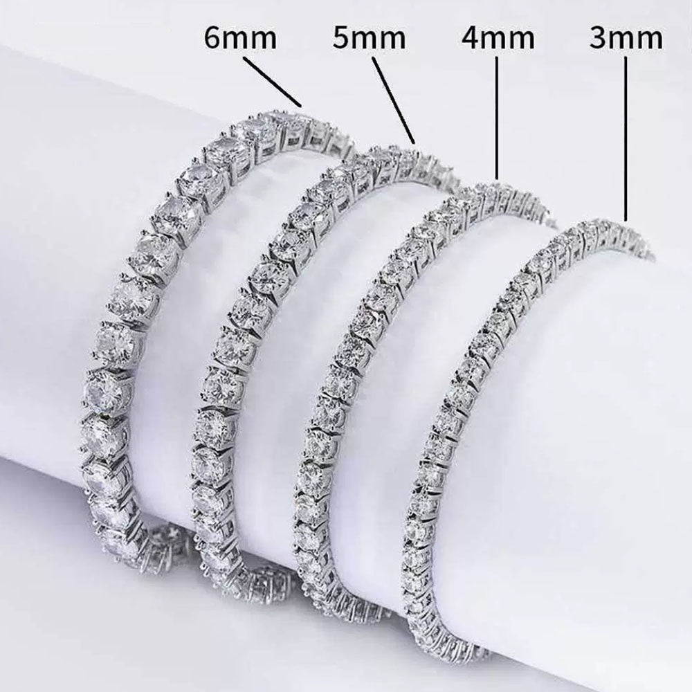 Round Cut Tennis Bracelet – Iced Out CZ Chain 3mm-5mm