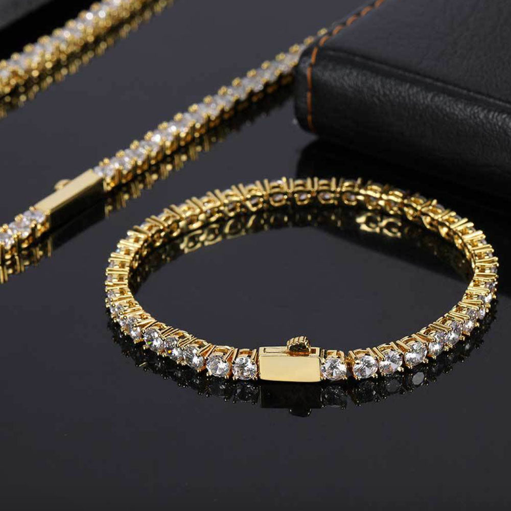 Round Cut Tennis Bracelet – Iced Out CZ Chain 3mm-5mm