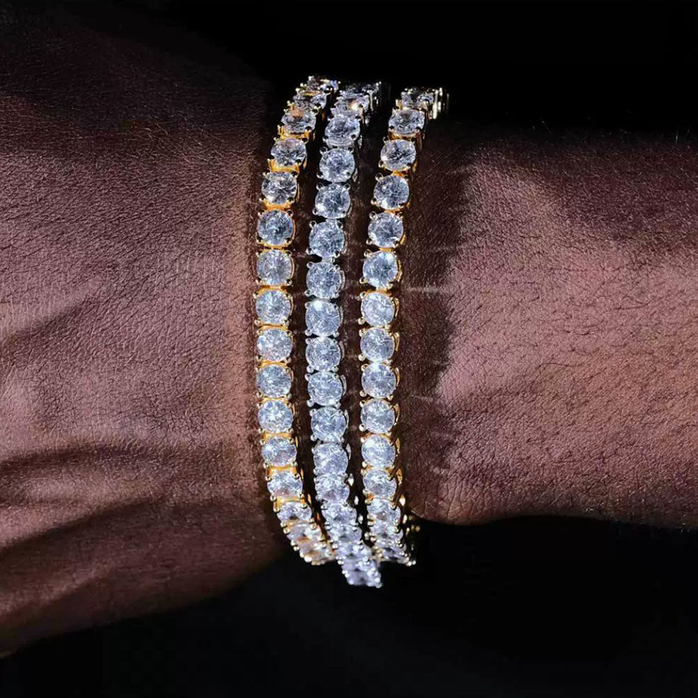 Round Cut Tennis Bracelet – Iced Out CZ Chain 3mm-5mm
