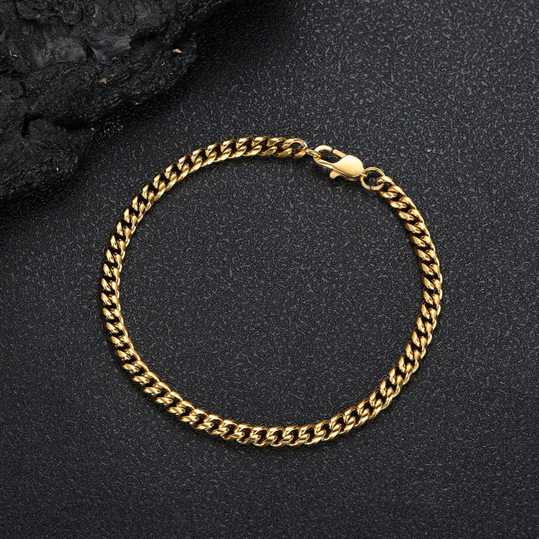 Stainless Steel Cuban Link Chain Bracelet for Men