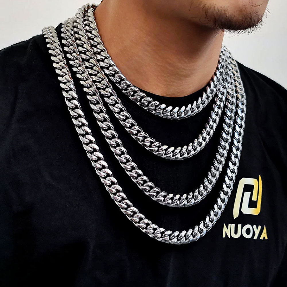 Men’s Stainless Steel Cuban Link Chain | Hip Hop CZ Pavé Clasp