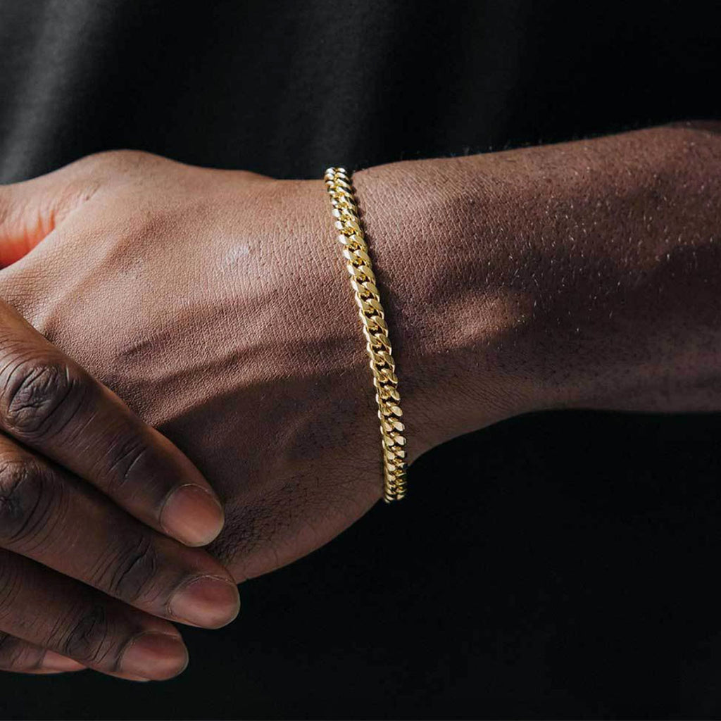 Stainless Steel Cuban Link Chain Bracelet for Men