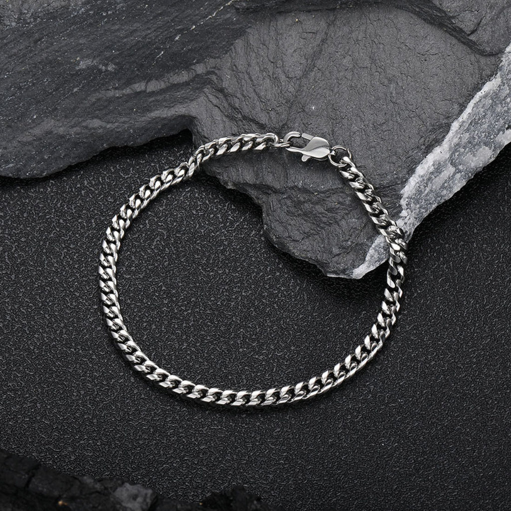 Stainless Steel Cuban Link Chain Bracelet for Men