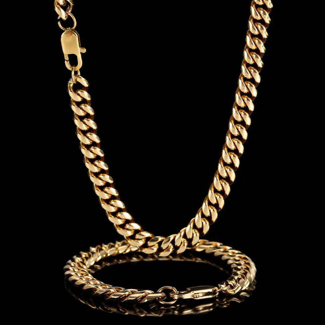 Stainless Steel Cuban Link Chain Bracelet for Men
