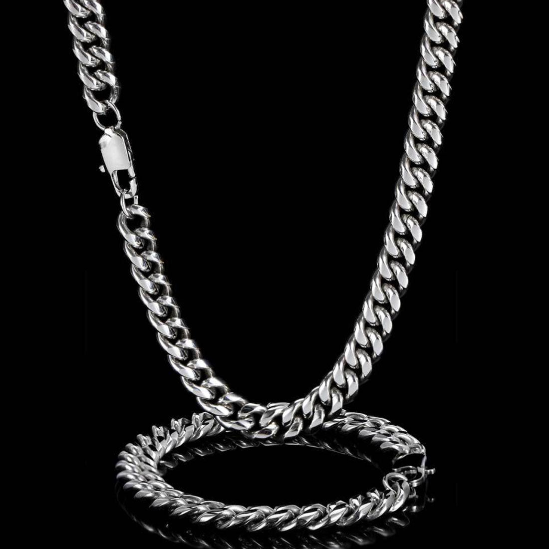 Stainless Steel Cuban Link Chain Bracelet for Men