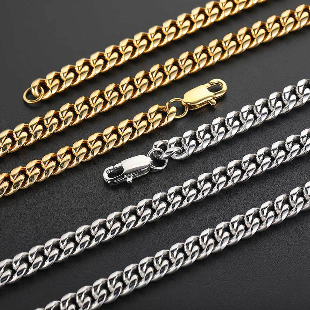 Stainless Steel Cuban Link Chain Bracelet for Men