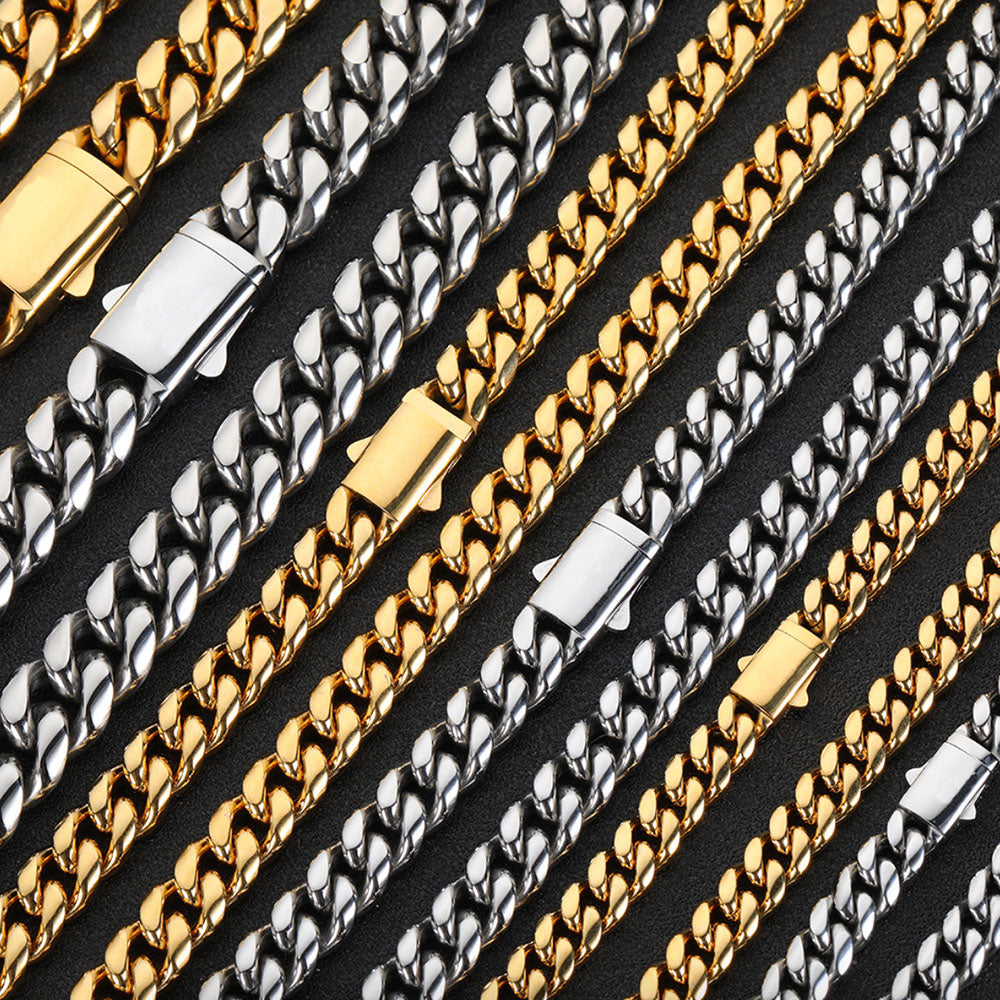 Stainless Steel Cuban Link Chain for Men 6mm-14mm