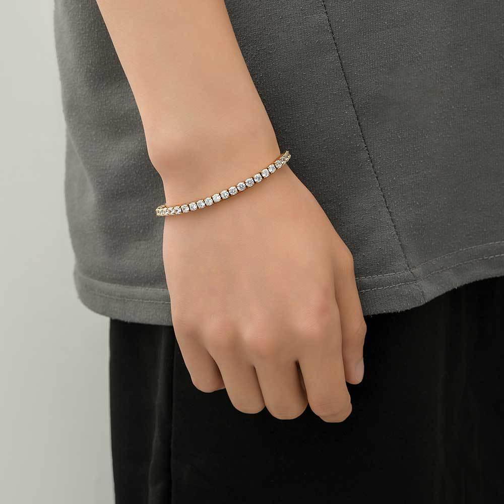 Stainless Steel Iced Out CZ Tennis Bracelet 4mm