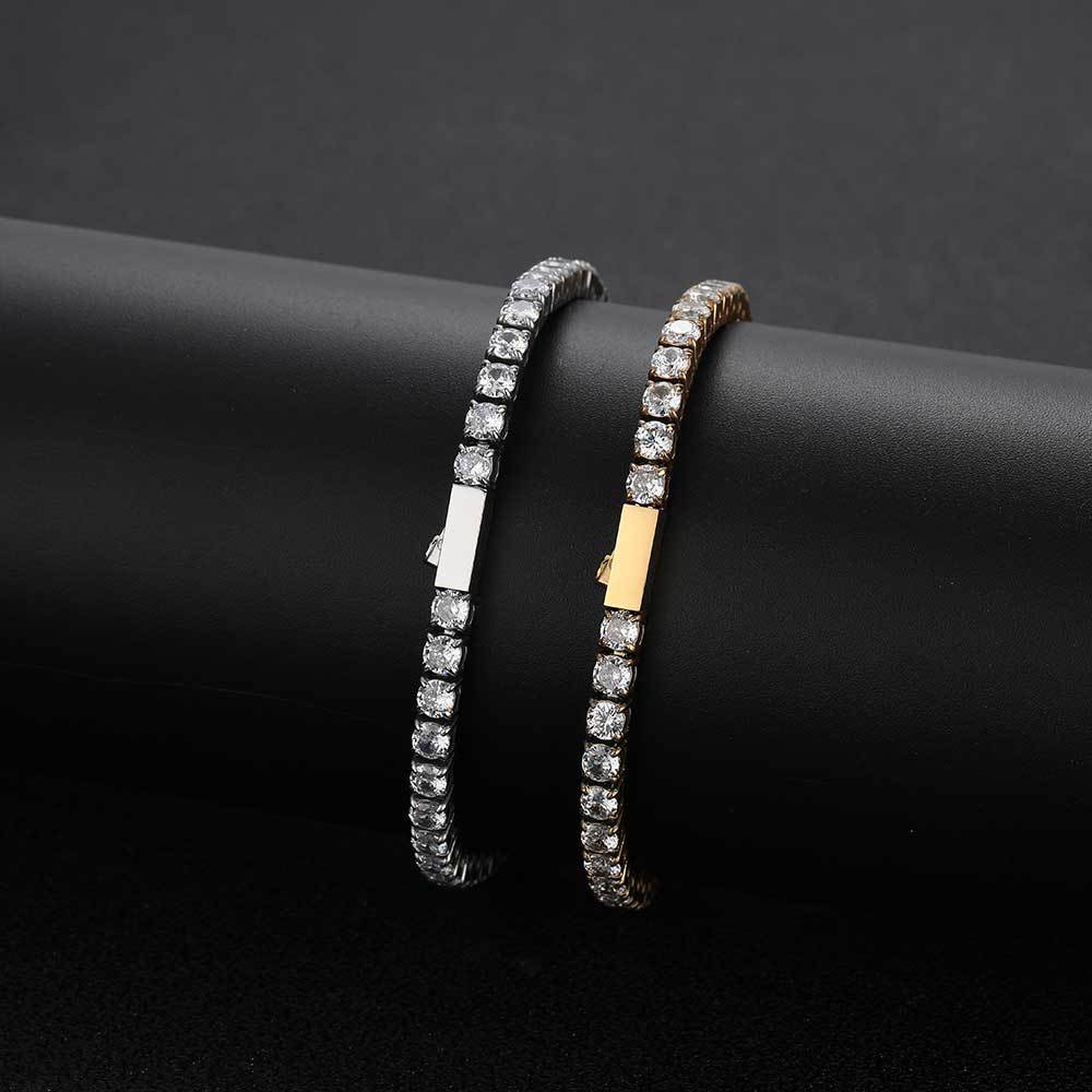 Stainless Steel Iced Out CZ Tennis Bracelet 4mm