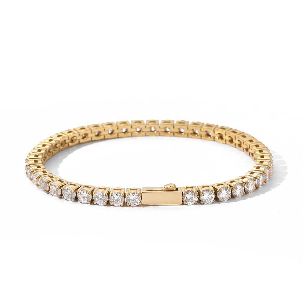 Stainless Steel Iced Out CZ Tennis Bracelet 4mm
