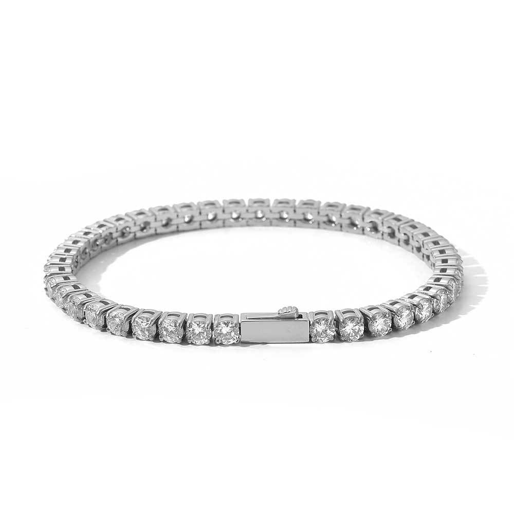 Stainless Steel Iced Out CZ Tennis Bracelet 4mm