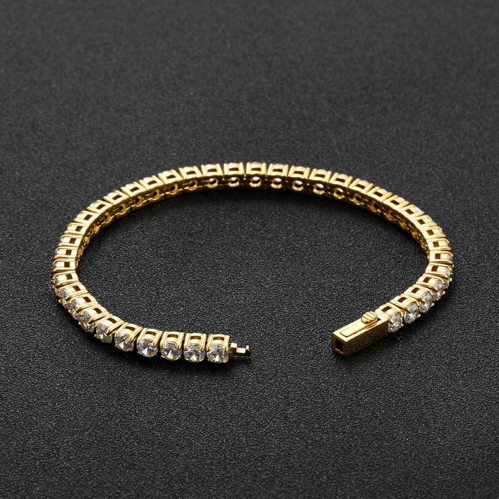 Stainless Steel Iced Out CZ Tennis Bracelet 4mm