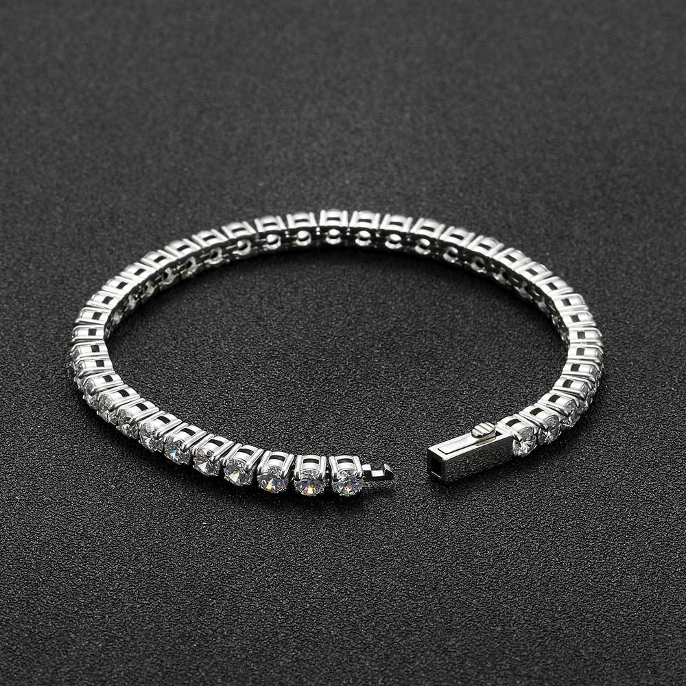 Stainless Steel Iced Out CZ Tennis Bracelet 4mm
