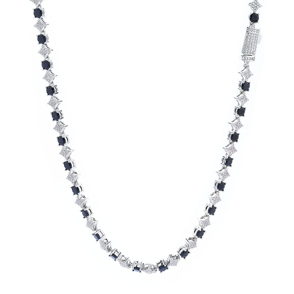 Star Link Tennis Chain Necklace – CZ Iced Statement Chain 6mm