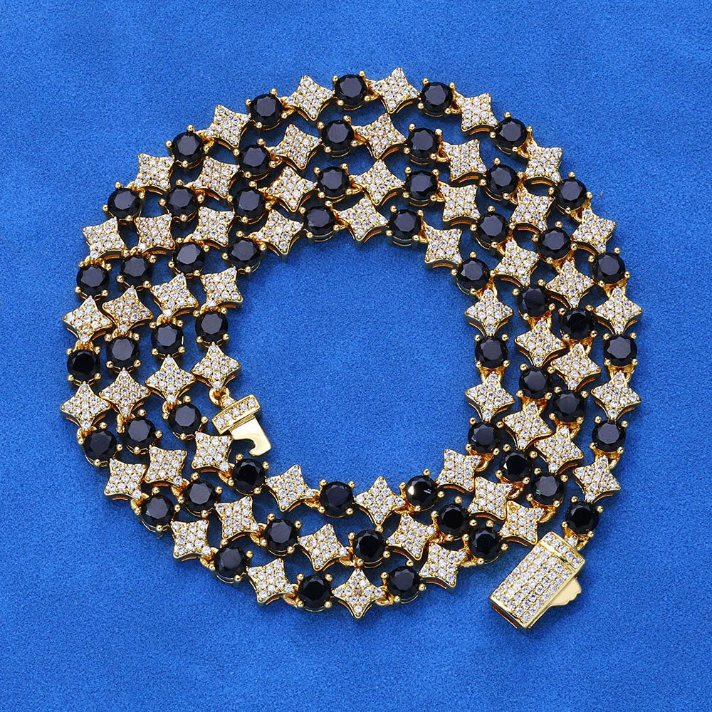 Star Link Tennis Chain Necklace – CZ Iced Statement Chain 6mm