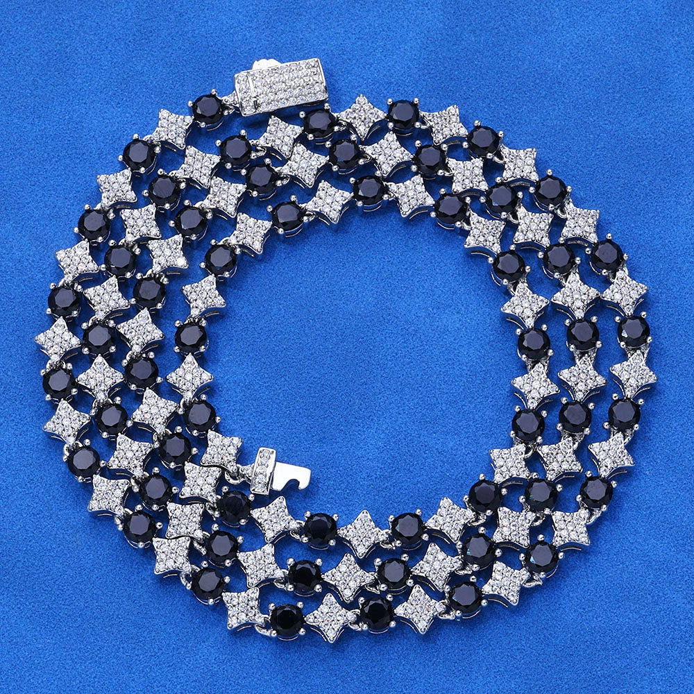 Star Link Tennis Chain Necklace – CZ Iced Statement Chain 6mm