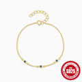 Sterling Silver Blue CZ Evil Eye Bracelet