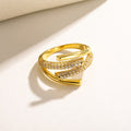 Sterling Silver CZ Pavé Crossover Ring