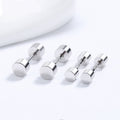 Sterling Silver Dumbbell Screw-Back Stud Earrings