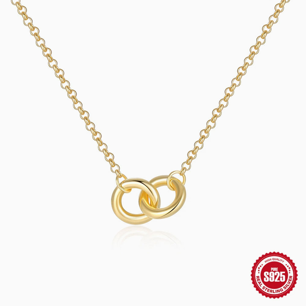 Sterling Silver Interlocking Circle Necklace